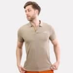 Arrow Print Polo – Beige